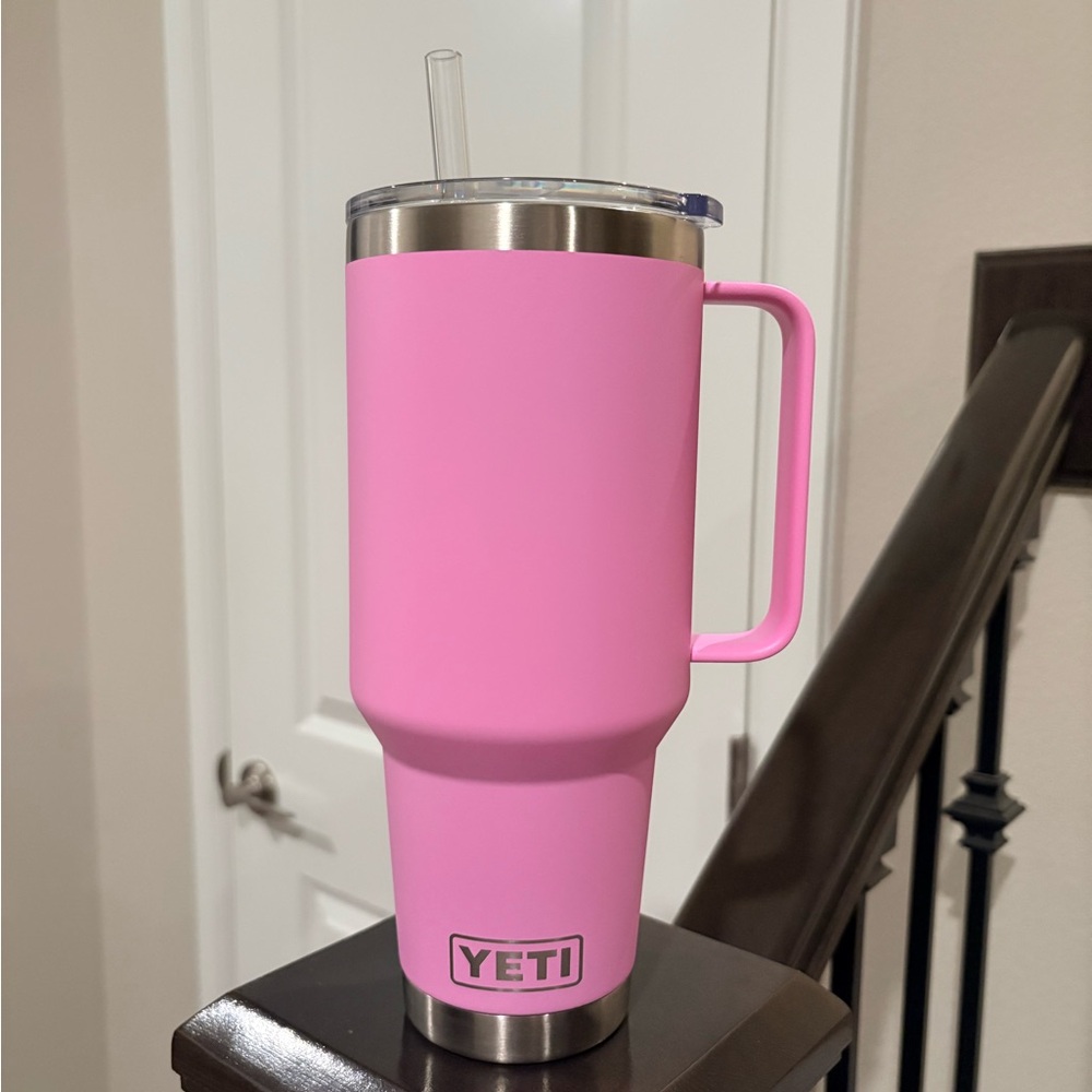 YETI Pink Travel Mug with Handle